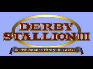 Derby Stallion III title screen for Super Famicom